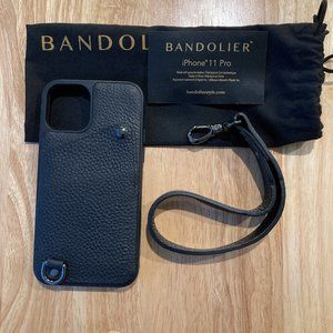 Bandolier RYDER Wallet Wrist Strap Pebble Leather Black/Pewter Men's